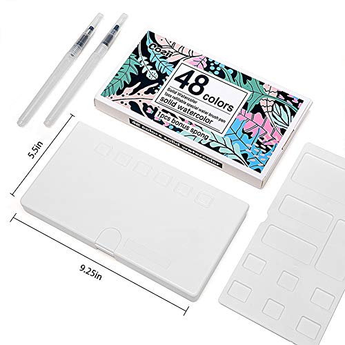 48 Watercolor Paints Set, Art Supplies Portable Watercolor Paint Kit - 2 Refillable Special Water Brush Pens, Sponge And Watercolor Palette #TOP6
