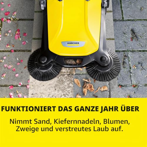 Kärcher S 4 Twin Walk-Behind Outdoor Hand Push Bodenkehrer – 5,25 Gallonen Kapazität, 68,1 cm Kehrbreite, fegt 26.000 Quadratmeter/Stunde – Ansicht 5