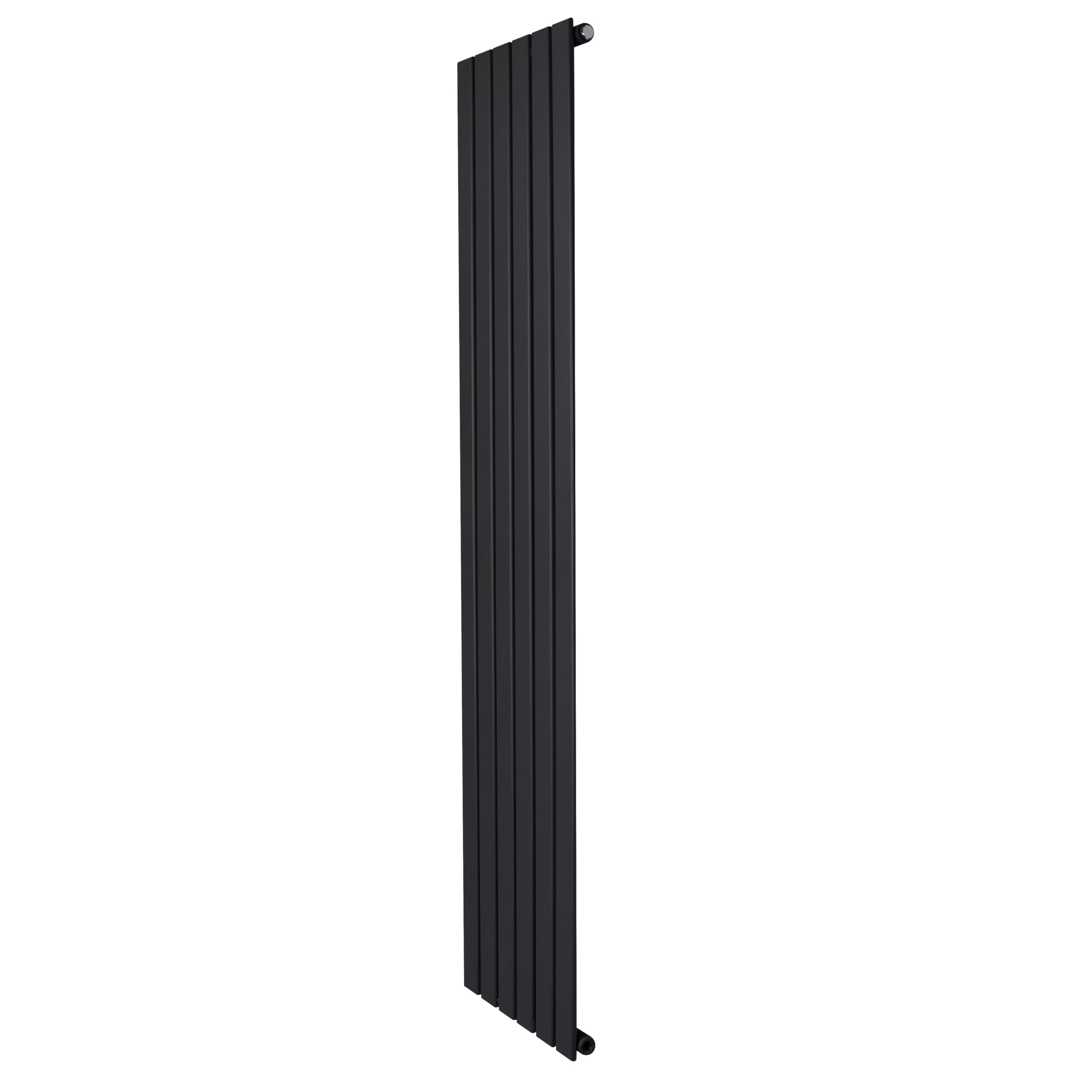 Flat Single Column Radiator 1800mm x 420mm Modern Designer Single Panel Central Heating Heater Matt Black Carbon Steel Vertical Kitchen Living Room FREE Cleaning Brush Fixing Kit & Brackets