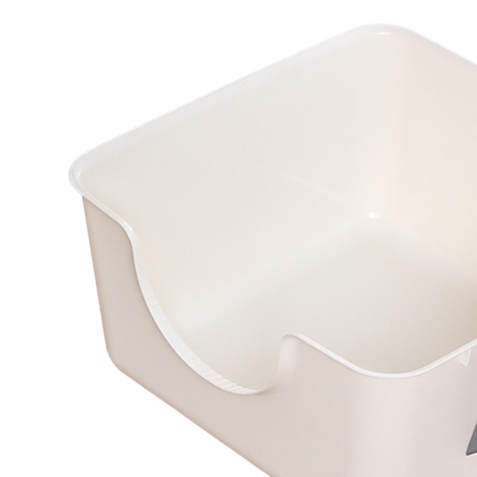 F Fityle Bac à litière pour Animaux de Compagnie à Dessus Ouvert, bac à litière pour Chat, Fournitures Portables pour Animaux de Compagnie, bac à litière, Blanc