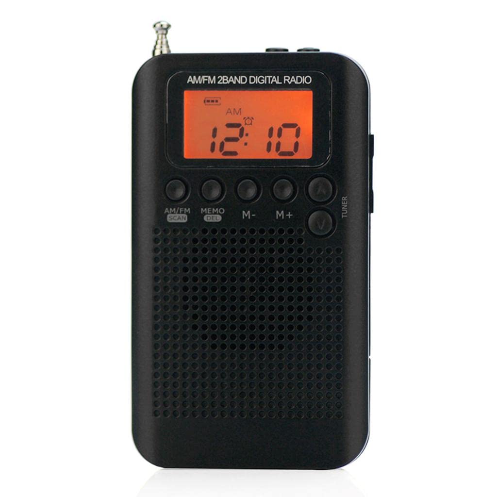 BNF Portable AM/FM Radio Clock, Clear Loudspeaker, Earphone Jack, Time Display with Backlight, Battery Operated or DC-5V Power Black |Consumer Electronics|Portable Audio & Headphones|Portable AM/FM-image-33