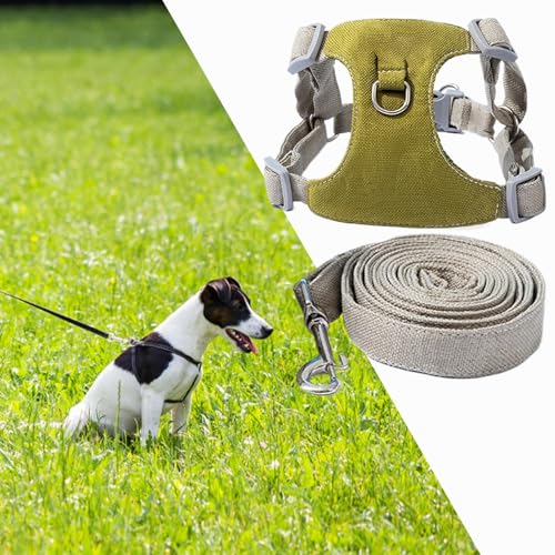 Hundegeschirr | Geschirr für Hunde ohne Reißen mit Seil – Verstellbar, Anti-Erstickungsschutz für Welpen mit einfachem Griff für Camping, Spaziergänge, Reisen im Freien – Bild 4