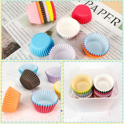 Pirottini di Carta 500 Pezzi, Pirottini per Muffin,Colorati, 10 Colore 3.5CM, Antiaderenti per uso Alimentare, Pirottini Carta per Muffin, Pirottini Cupcake Ideali per Cupcake/Dolci - immagine 5