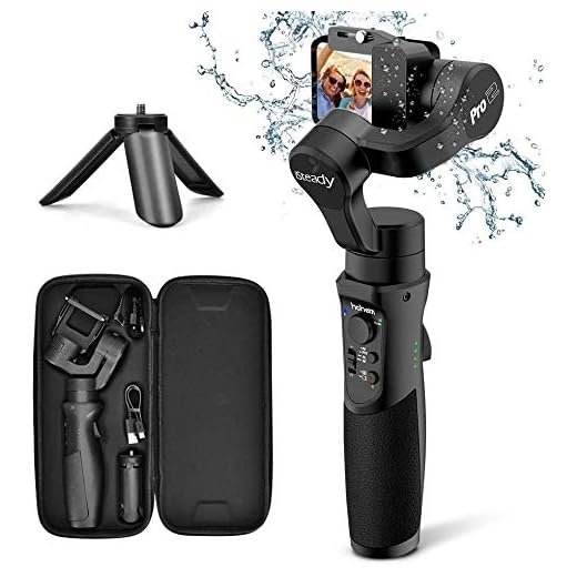 Gopro Gimbal - Stabilisateur Sport Caméra Action avec 3 Axe Gimbal Portable, Support Max 150g, Résistant à l'Eau, Compatible avec Gopro Hero 7/6/5/4/3, Xiaomi, Yi Cam 4K, AEE, SJCAM, Sony RX0