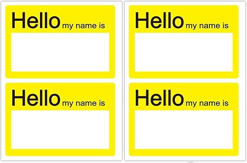 Remarkable Etiquetas de nombre con texto en inglés «Hello My Name is», etiquetas de nombre de 2 x 3 pulgadas, ideales para niños, empleados,