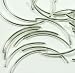 100 Beads Silver-plated Brass, 38x2mm Curved Tube Spacer Metal Bead Pkg of 100