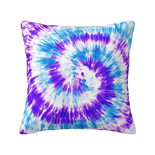 CHNOBET Funda de almohada de teñido anudado morado de 45 x 45 cm, fundas de almohada cuadradas suaves, funda de almohada decorativa moderna para sofá, dormitorio, coche Cover