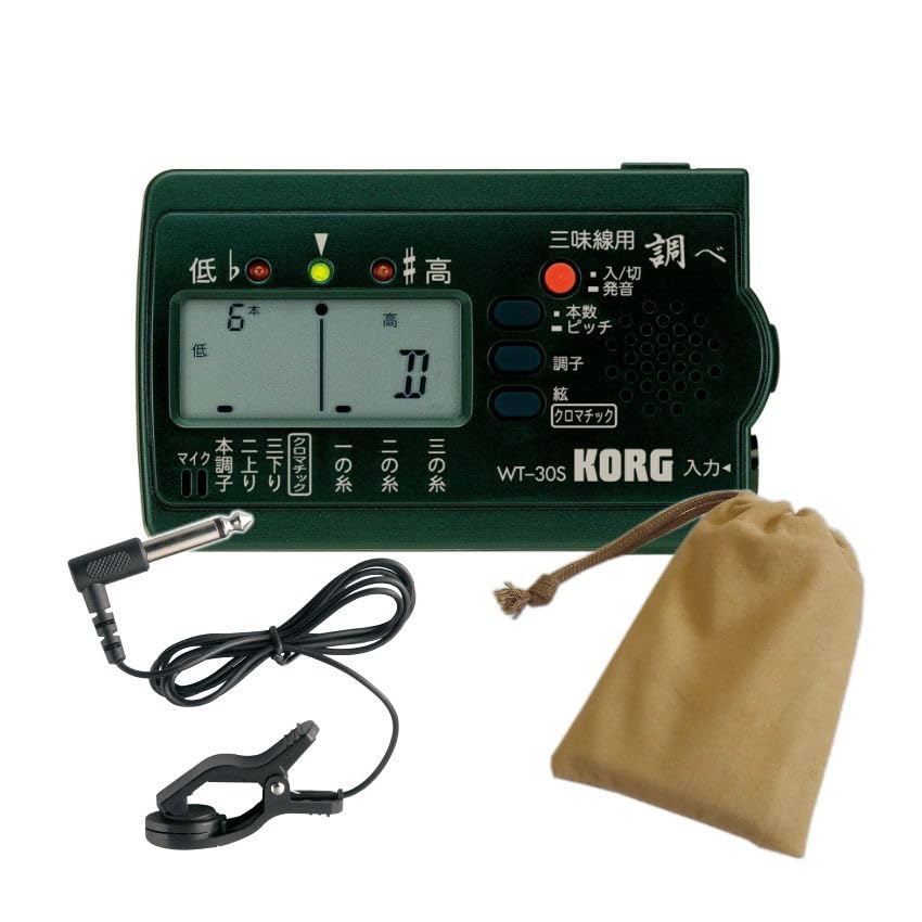 コルグ KORG 三味線用チューナー WT-30S クリップ式マイク 巾着ケース 