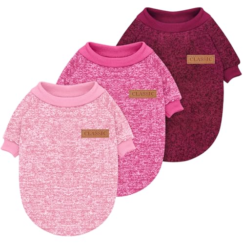 Pull en tricot pour chien et chat Idepet (lot de 3, taille XS) vêtements chauds animaux - 2