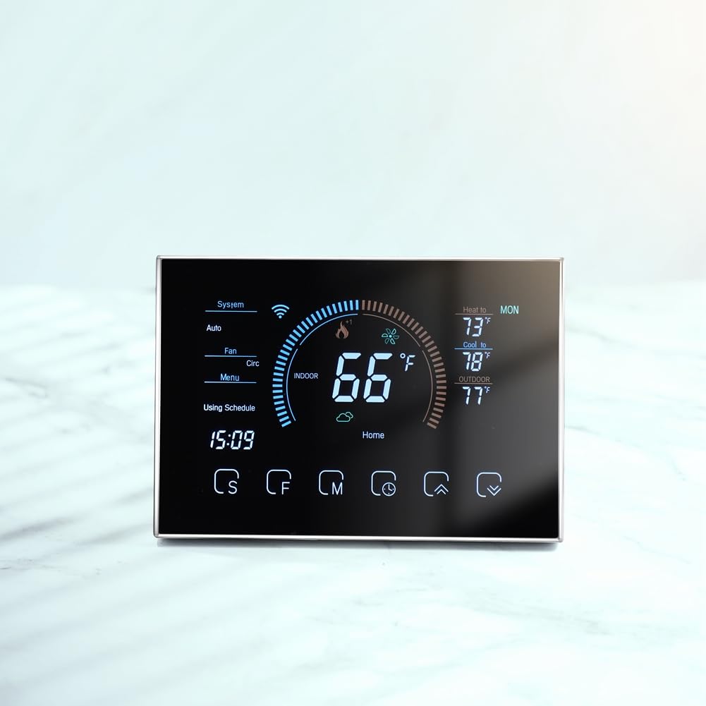 Intelligentes Thermostat für zu Hause, Programmierbarer Digitaler Thermostat, Energiesparend, C-Kabel-Adapter im Lieferumfang Enthalten, DIY-Installation