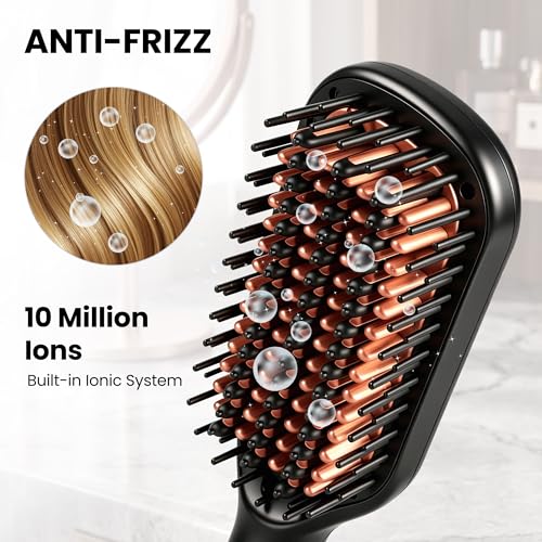 Cepillo alisador para cabello negro miniatura 5