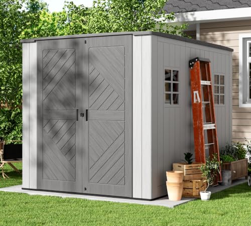 Image of KINYING 6x9 FT Outdoor Storage Shed,Resin Outdoor Sheds with Floor