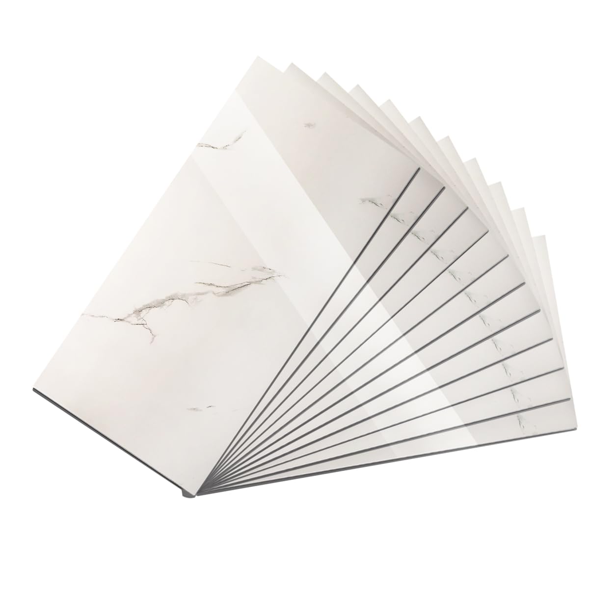 Moonbeam tree Faux Marble Wall Panels Peel and Stick, PVC Wall Panels, 23.6 in x 11.8 in Waterproof Wall Panels, for Kitchen Bathrooms Living Rooms Bedrooms Backsplash (10 Pack) (Oriental White)