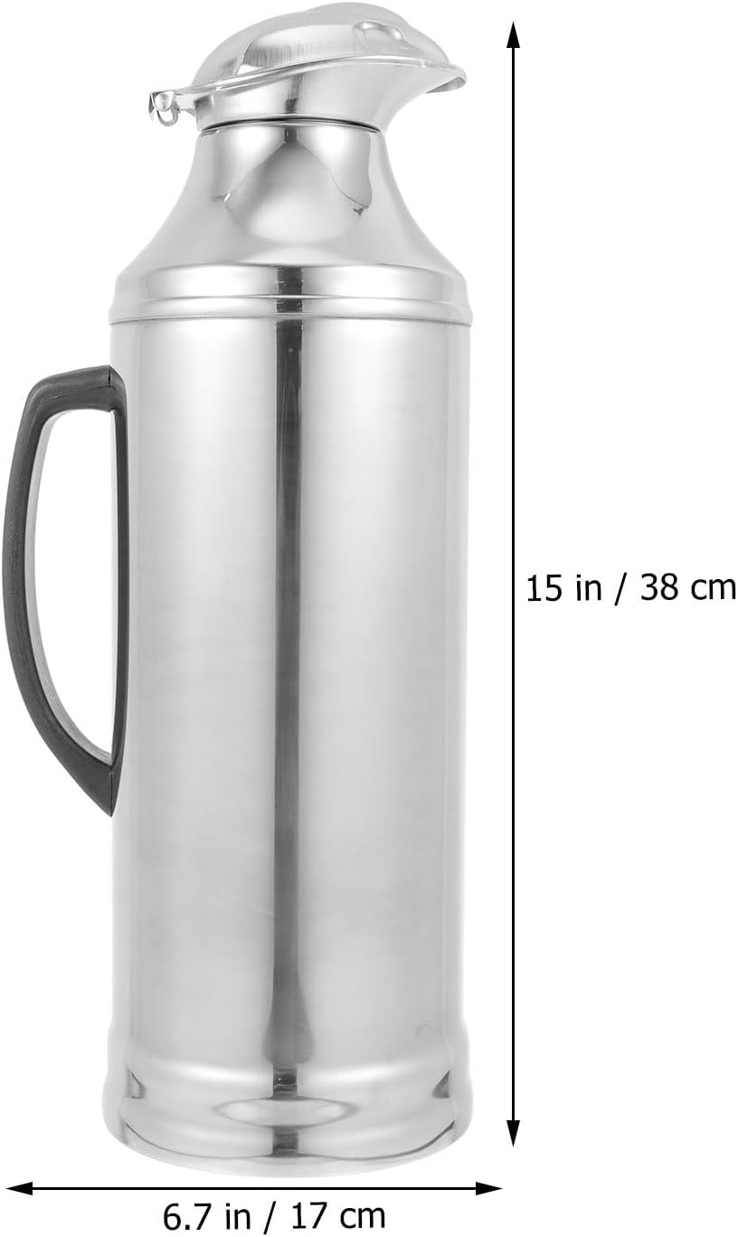 HEMOTON 2L Stainless Steel Glass Vacuum Hot Thermal Warm Keeping Kettle for Tea and Coffee - Water Bottle Dispenser