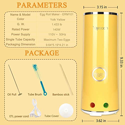 Yepsoon Egg Cooker Egg Roll Maker Automatic Egg Master Rapid Egg Cooker Multifunction Breakfast Eggs Sausage Boiler Omelet Maker Microwave Gift For Kids & Adult (Single Tube,Yolk Yellow) #TOP5