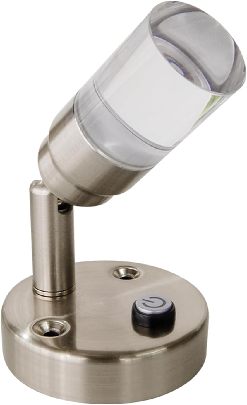 12V LED Reading Lights with USB Charger RV Interior Bedside Spot Light with Switch Wall Mount for RV Boat Trailer Blue and 3000K Warm White Lighting 100 Lumen Nickel Finished, Pack of 2