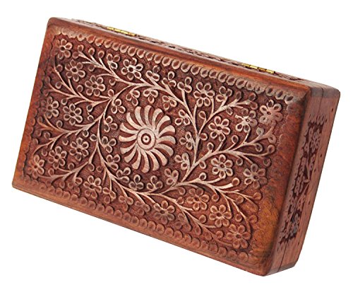 Store Indya Wooden Keepsake Jewelry Trinket Box Storage Organizer (Design 1) - Thumbnail 6