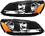Gold Shrine For Volkswagen Passat Headlights Lamps Set 2011 2012 2013 2014 2015 Halogen Driver and Passenger Side