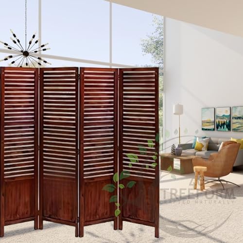Image of Wooden Room Partition /Screen /Room Divider /Room Separator for Livng Room Bedroom Home Office Restarurant Hallway 1 Panel 30Inches Wide (4 Panel - 20 Inches Wide Each 6 Feet Height)