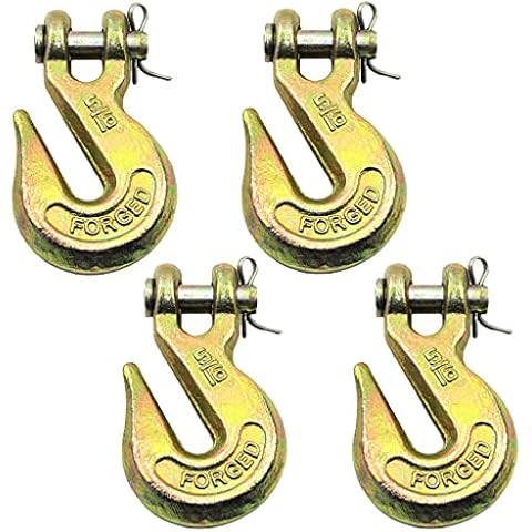 WorldPac (Pack of 4) 5/16-inch, Grade 70 Clevis Grab Hook, Yellow Chromate Finish Cover