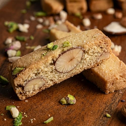 Image of HUNGRY TUMMY Badam Pista Finger Cookies | Handmade Butter Cookies | Premium Almond & Pistachio Biscuits | Crunchy Tea-Time Snack | No Preservatives | Gourmet Healthy Cookies (Pack of 250g)