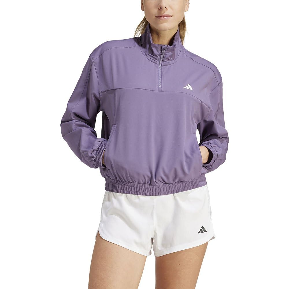 Adidas Aeroready Train Essentials Woven Quarter-Zip Track Jacket Top Mujer