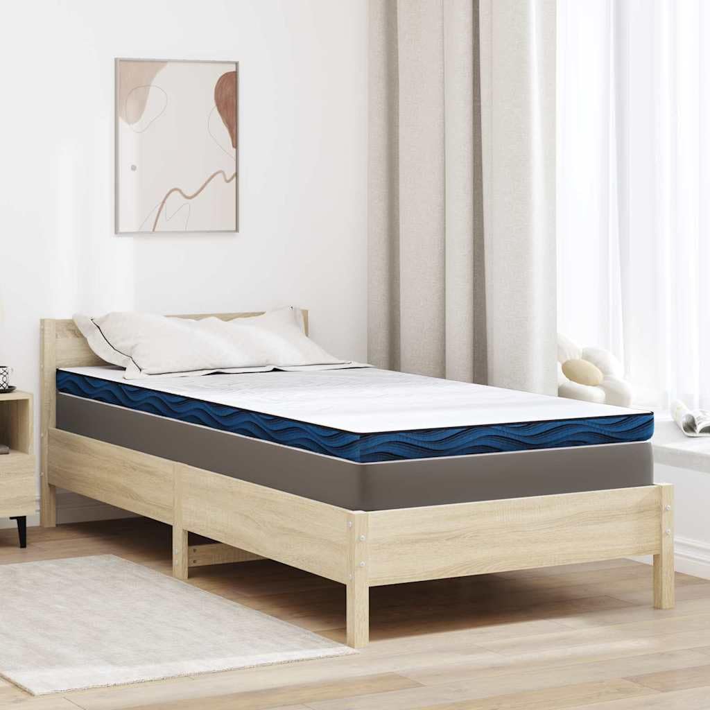 Nakładka na materac, tkanina żakardowa, biała, 120 x 200 cm, pianka memory, nakładka z miękką poszewką, oddychająca i odciążająca, ergonomiczna, do łóżka kontynentalnego i ochrony materaca w sypialni