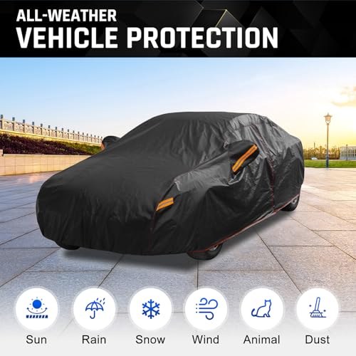 Image of Car Cover Custom Fit for Honda Accord, Chevy Malibu, Kia K5 /Optima, 6 Layer Heavy Duty Car Cover with Cotton Liner
