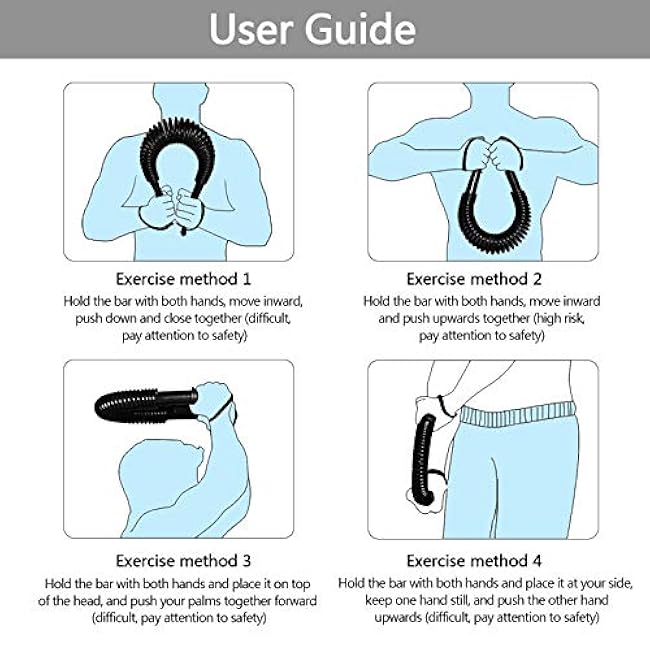 Boshen Power Twister Bar for Arm Upper Body Strength Training Workout Heavy Duty Arm Builder 44lbs/66lbs/88lbs/110Ibs for Choice