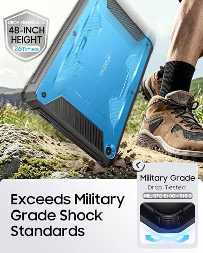 Coque Samsung Galaxy Tab A9+ antichoc monocoque robuste béquille écran intégré bleu