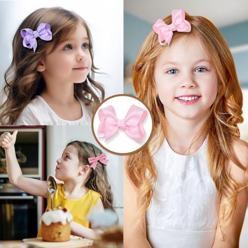 Pntpolk 24Pcs Bows Clips For Girls Hair,Bow Ribbon Long Tail Barrettes In Pairs For Women'S With Bows Grosgrain Ribbon For Alligator Clips Organizer thumb #1