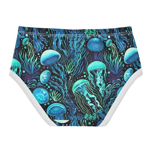 Joisal Aesthetic Blue Jellyfish Colorful Dots Toddler Girls Underwear 2t Cotton Panties Little Girl Bright Briefs Underpants2