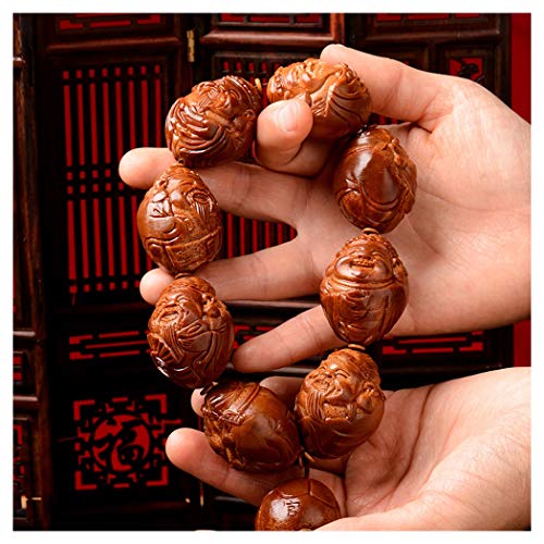 Preisvergleich Produktbild HongTeng Herren Nuclear Geschnitzte Handarmband, Vermögen Gott, Auto-Charme, Bedeutung Reichtum, 29 × 36 mm