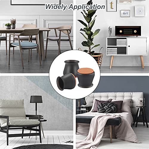 Image of Chair Leg Protectors for Hardwood Floors, 16 Pcs Chair Leg Floor Protectors with Silicone Felt Furniture Pads Non-Slip, Free Moving Table Leg Covers, Stool Leg Protectors Caps, Fit:1.18-1.65 Inch