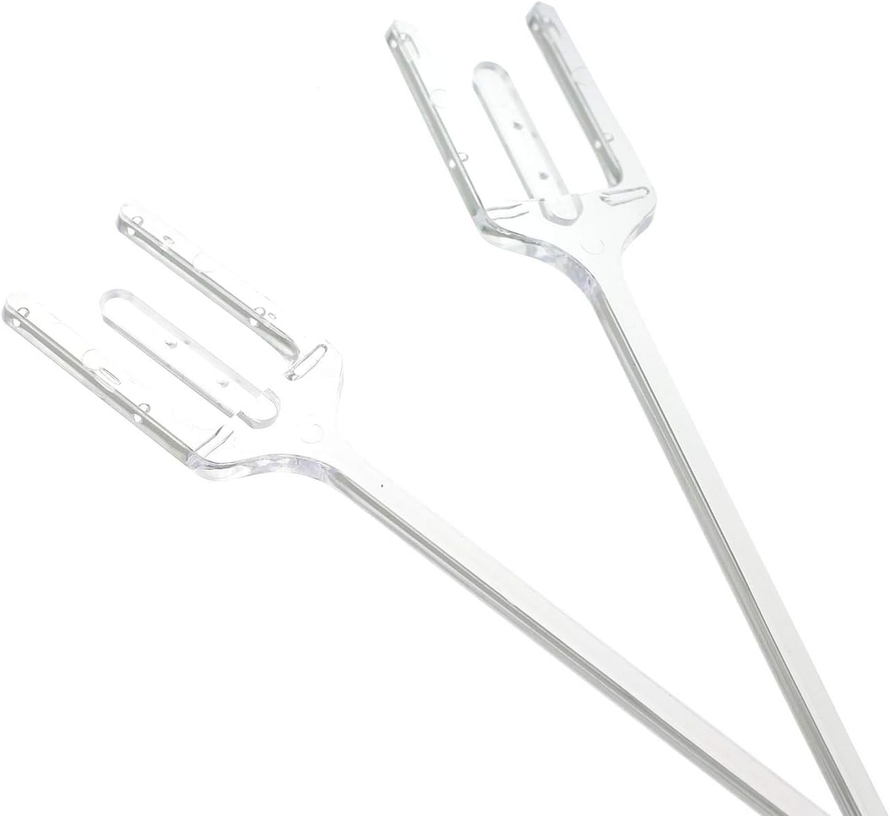 120 Pack 12" Plastic Clear Floral Picks Straight Fork Head Card Holders for Weddings, Birthday Parties, Events, Decorations