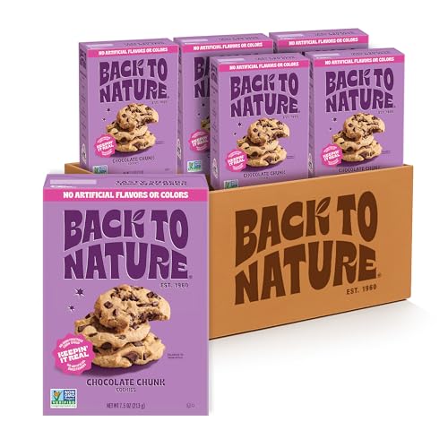 Image of Back to Nature - Chocolate Chunk Cookies - Made With Seriously Tasty Real Ingredients like Wheat Flour - Non-GMO - 7.5 Ounce (Pack of 6)