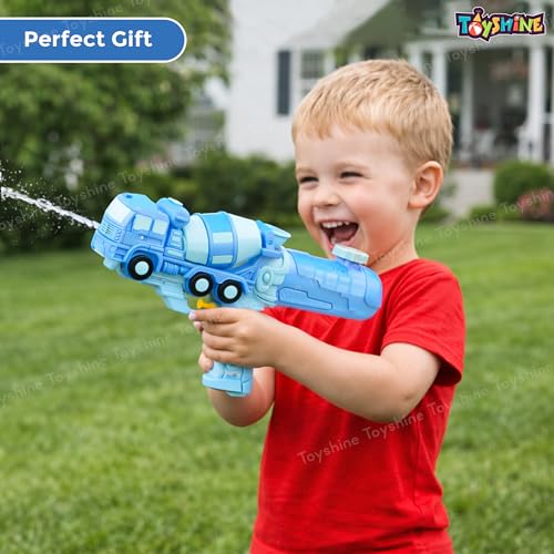Image of Toyshine Cement Truck Handheld High Pressure Water Gun Holi Toy Summer Toy for Kids Girls Boys, 400 ML Tank Capacity - Blue