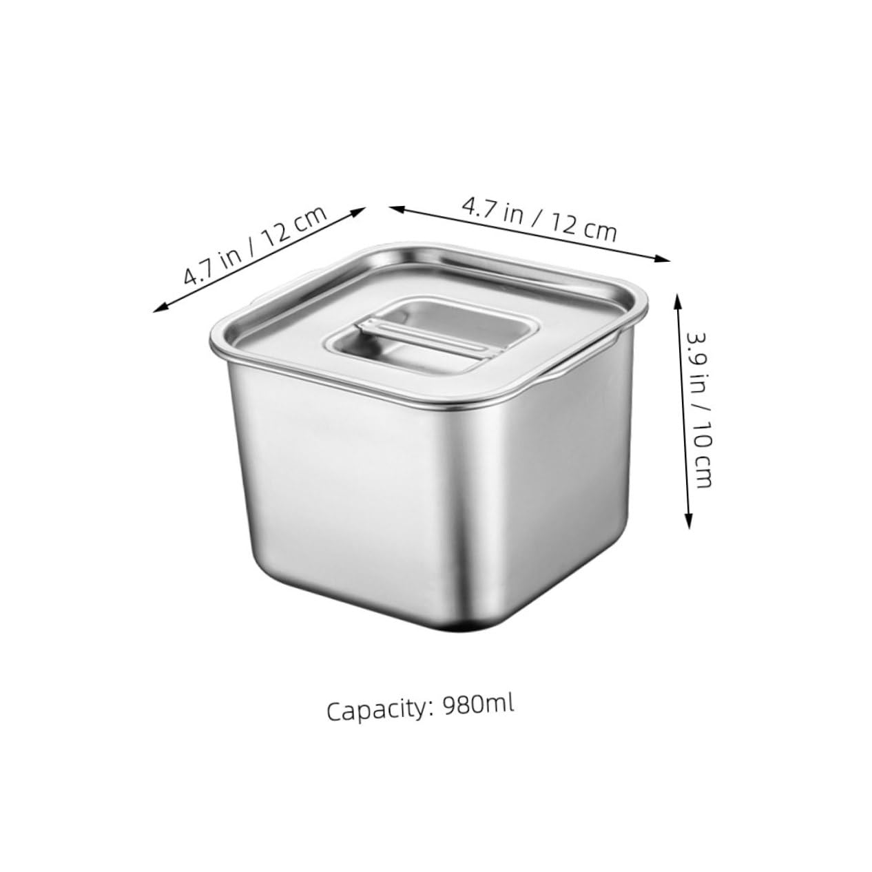 SOLUSTRE Stylish Stainless Steel Seasoning Box Condiment Pot Lids for Toppings Containers