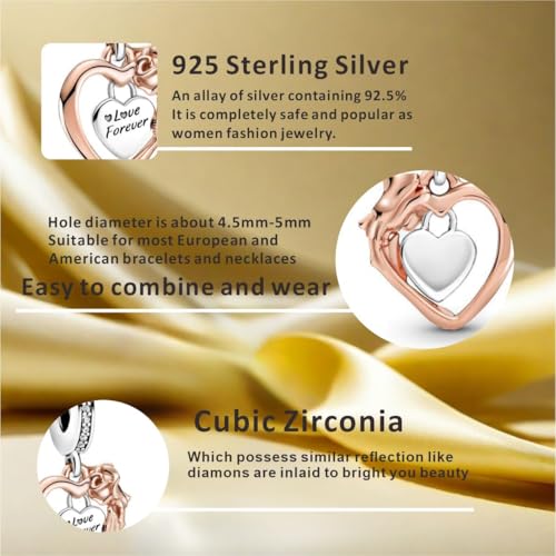 Image of Mom Family Charms Bead for Bracelets and Necklaces Jewelry Charm for Women Valentine Mother's Day