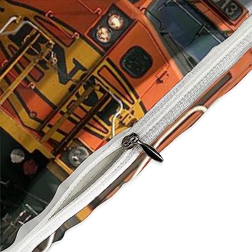Housse de couette train vert en microfibre douce avec fermeture