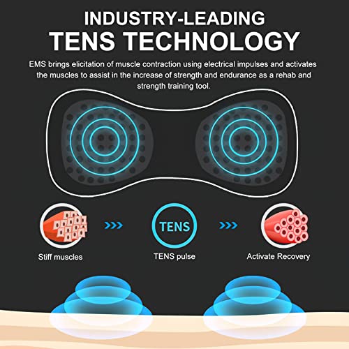 Inscape Data Lymphatic Drainage Massager, Tens Unit Muscle Stimulator, Wireless & Rechargeable Neck Massager For Back & Neck Pain, Portable Mini Body Massager, 8 Modes 18 Levels Adjustable #TOP4