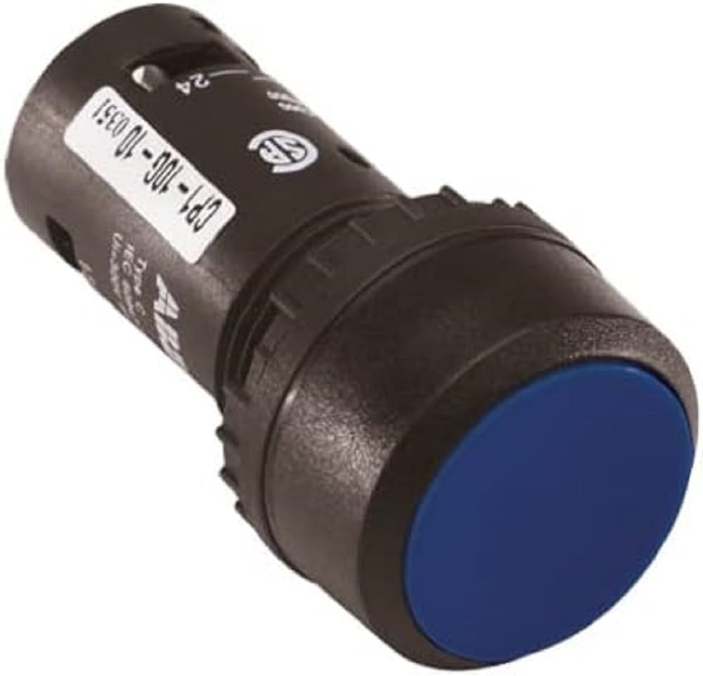 ABB CP1-10L-11 Compact Pushbutton, Momentary, Flush, Blue, Non-Illuminated, Black Plastic, 1NO+1NC (ABB1SFA619100R1074)