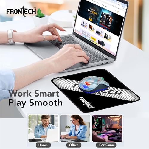 Image of FRONTECH Gaming Mouse Pad | Water Resistant | Anti-Slip Base | Stitched Edges | 232mm x 182mm x 2mm | Red /Black (MSP-0062 Grey)