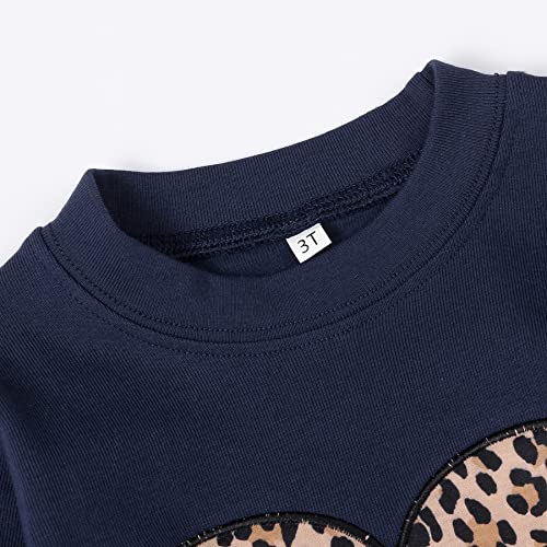 Image of RETSUGO Toddler Girls 2 Piece Outfits Long Sleeve Sweatshirt Leggings Pants Fall Winter Casual Clothes Sets 3‑8 Years