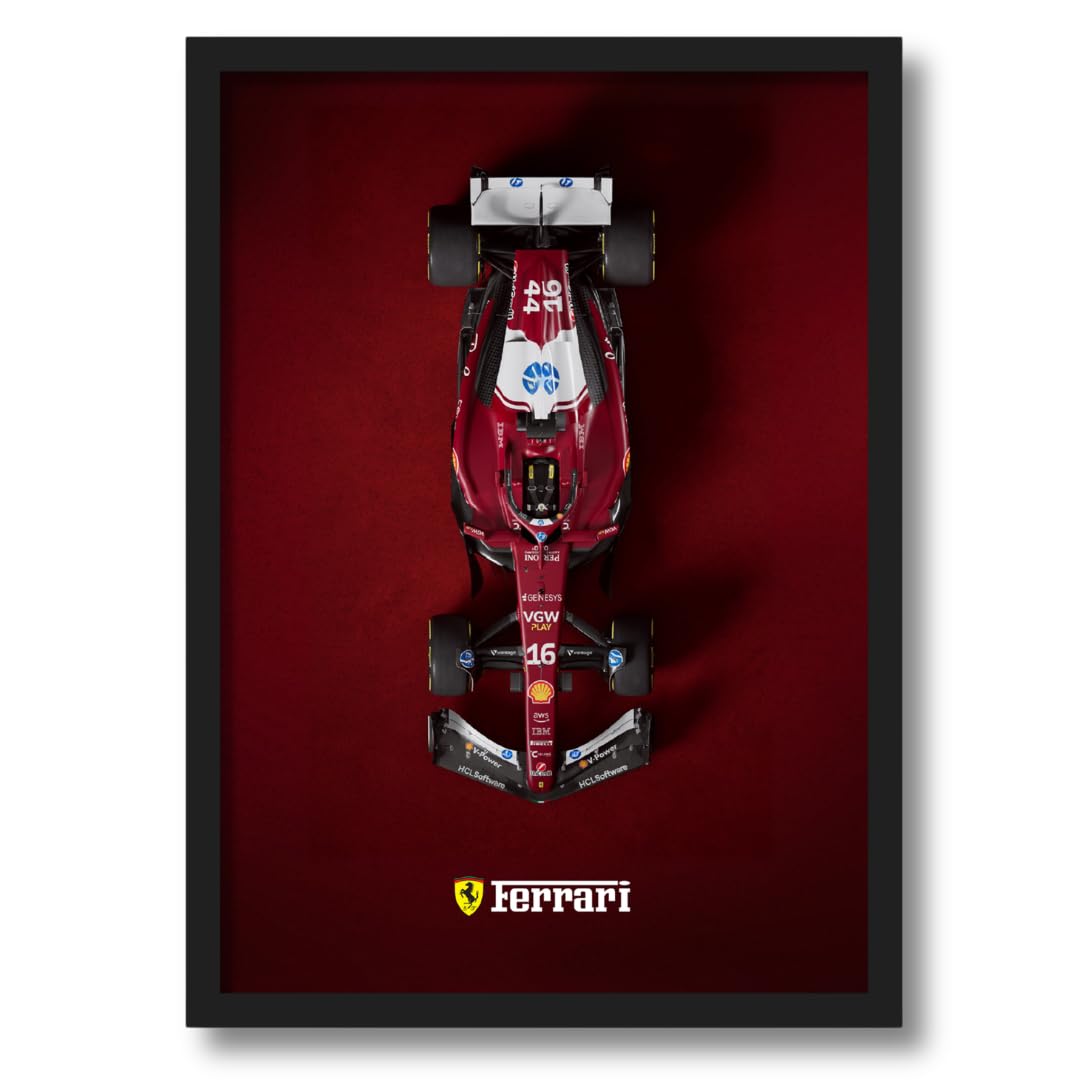 ArtAction Ferrari Formula One Wall Frame Poster | F1 Racing Car Poster Art for Bedroom, Living Room & Office | A4 Size | Framed Ferrari Formula 1 Poster Gift for Men, Boys & Motorsport Fans