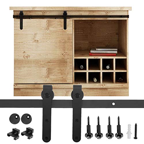 HighFree 4FT Cabinet Sliding Barn Door Hardware Track Kit Mini Sliding Door Track