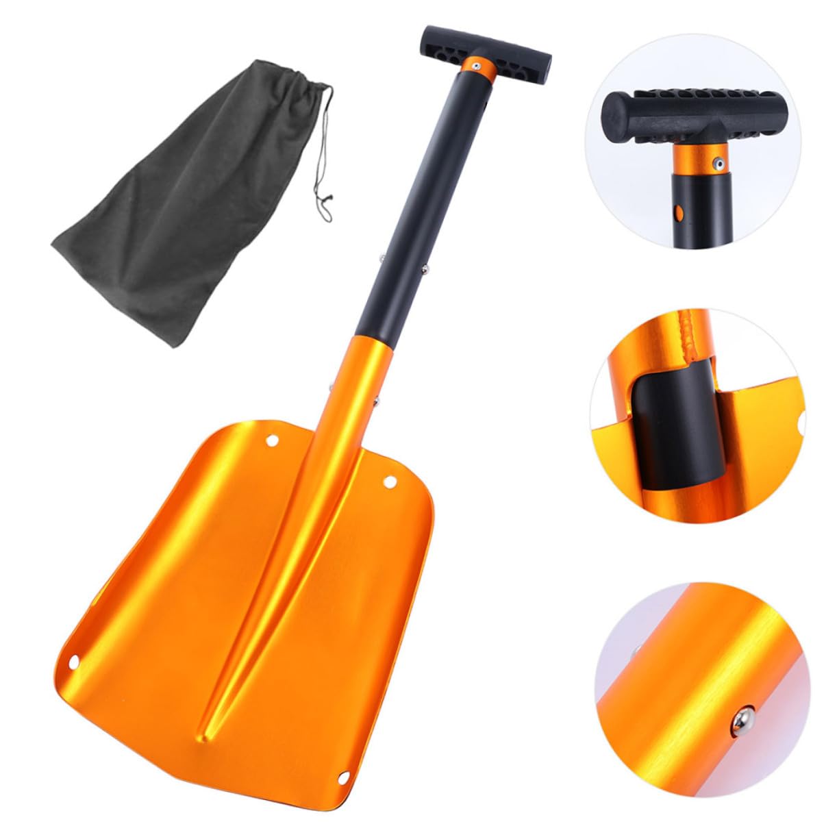 SEWACC Pelle à Neige Saison Hivernale de Déneigement Pliante en Alliage D'aluminium pour Voiture Raclette et Rangement Facile