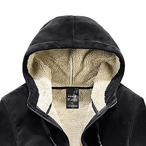 Men's Hooded Tracksuit Fleece Hoodie Coats Jogging Winter Warm Pullover Sweat Suits4