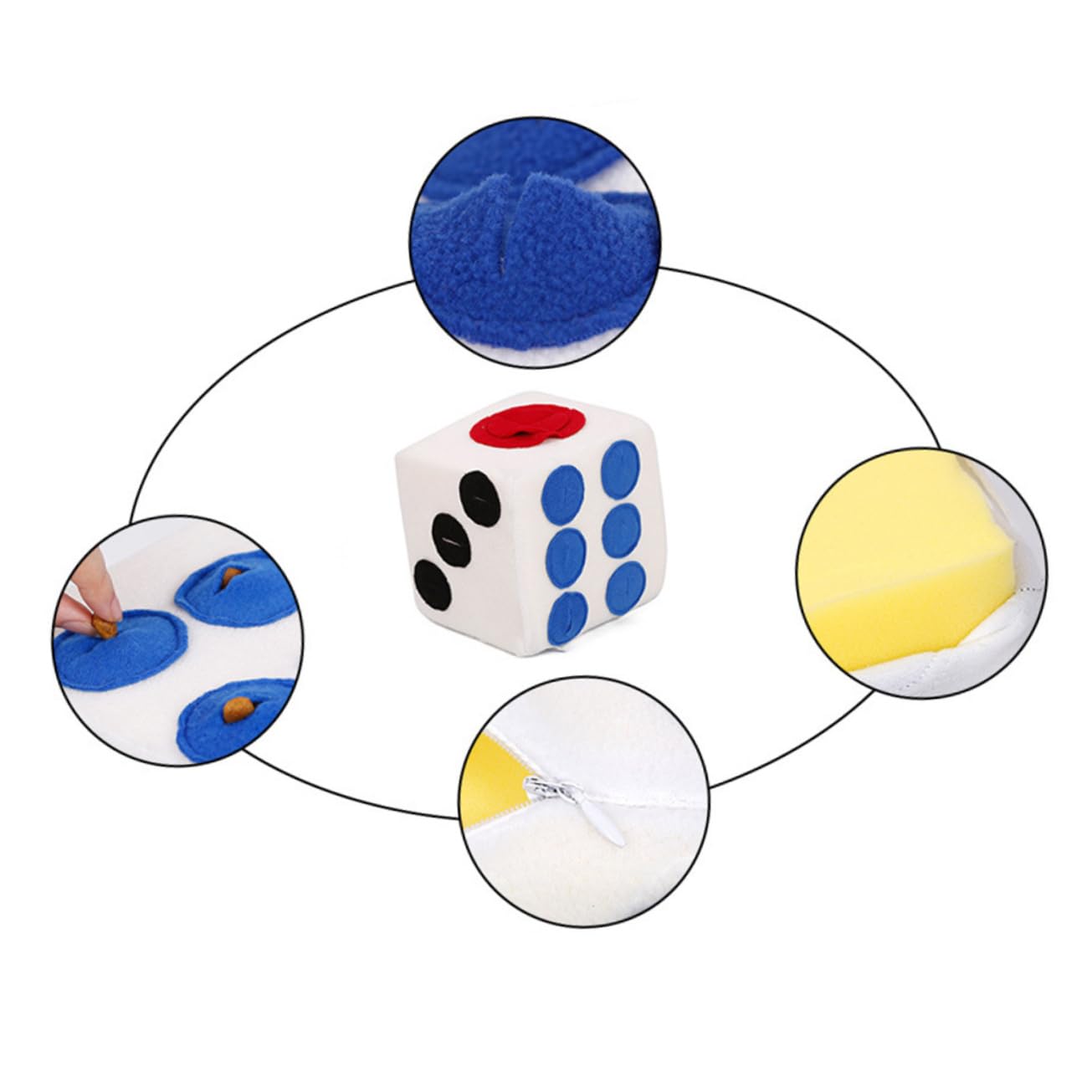 BESPORTBLE Distributeur De Croquettes pour Animaux Jouet Olfactif Forme De Dé Anti-étranglement Alimentation Lente Lavable