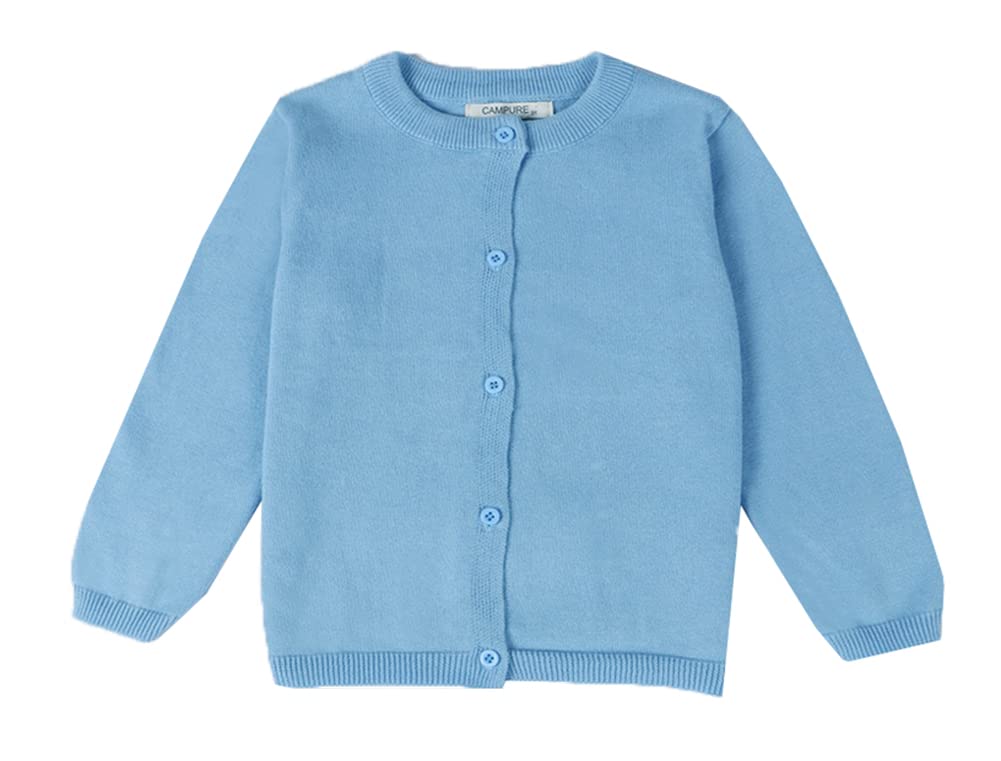 Baby Girls Cotton Cardigans Long Sleeve Crewneck Cardigan Sweater Little Girl Button Sweaters Uniform